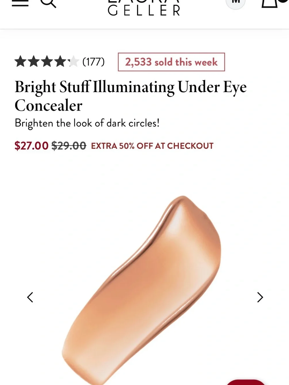 Laura Geller Bright Stuff Illuminating Under Eye Concealer - Light (New in Box)